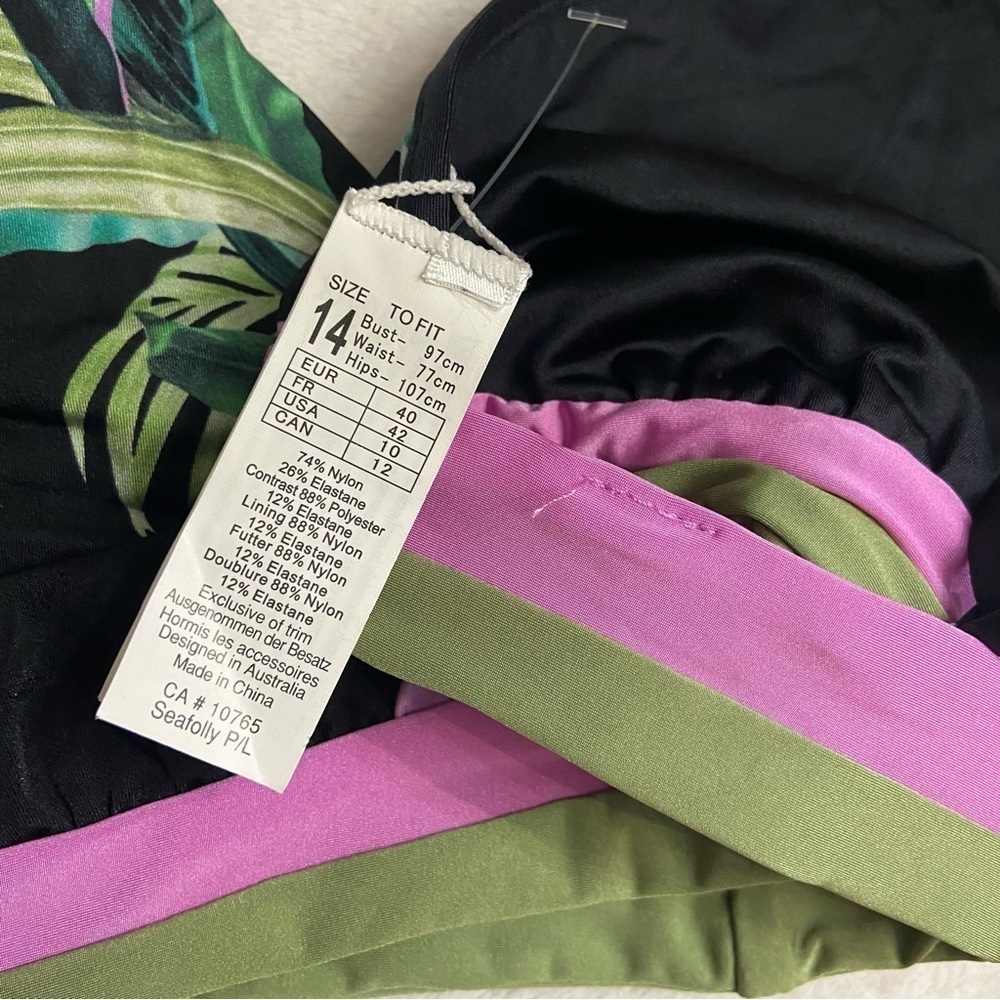 New! SET Seafolly last palmas Bikini top bottoms black nwot 28510 - Picture 5 of 9